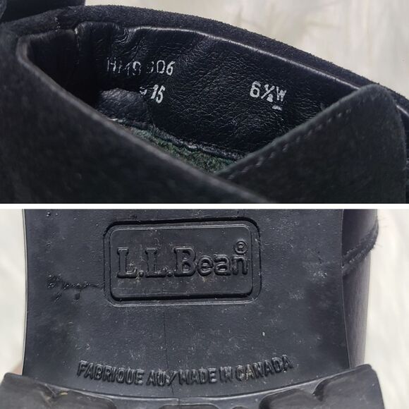 L.L. Bean|Black Leather Chunky Heel Bootie, 6.5 - Picture 8 of 9
